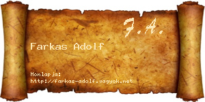 Farkas Adolf névjegykártya