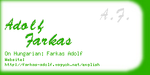 adolf farkas business card